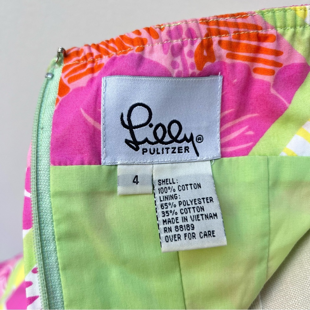 Vintage Lilly Halter Dress multi bright color size 4 - Picture 11 of 13
